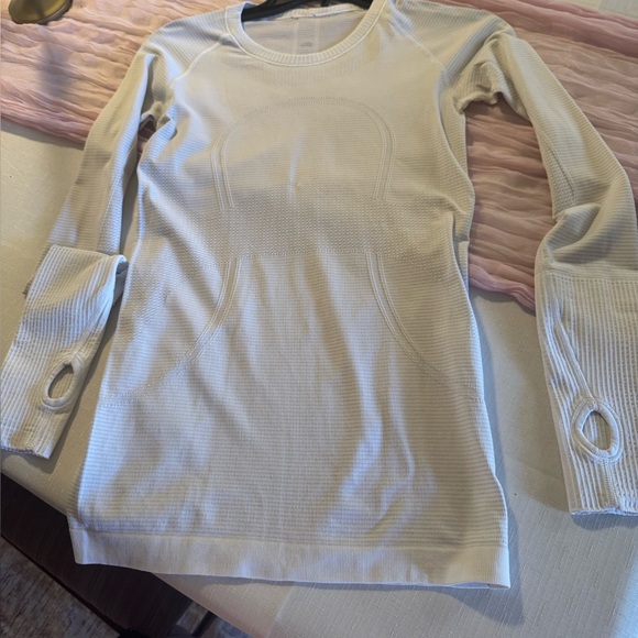 Lululemon swiftly long sleeve athletic shirt white size 4 - Picture 1 of 6